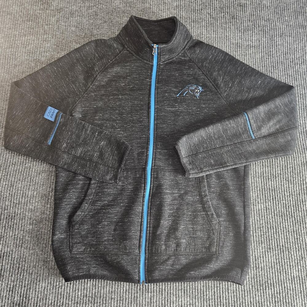 Carolina Panthers Jacket Mens Medium Gray NFL Football Full Zip‎ G-III Fleece